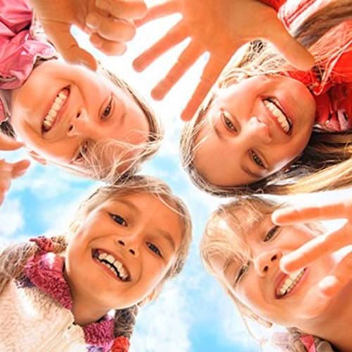 Happy kids in a circle
