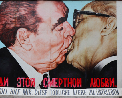 Berlin Wall Brezhnev and Honecker