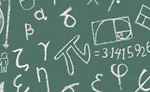 Mathematical symbols on a blackboard