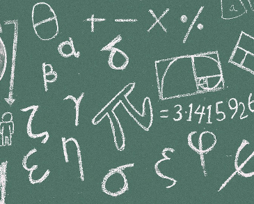 Mathematical symbols on a blackboard